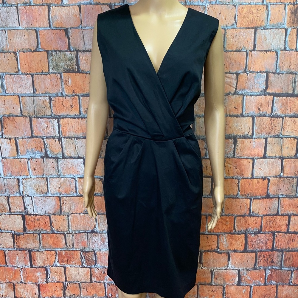 Covington Black Cotton Sheath Dress